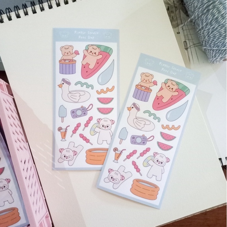 

pingbu studio - pool day deco sticker sheet