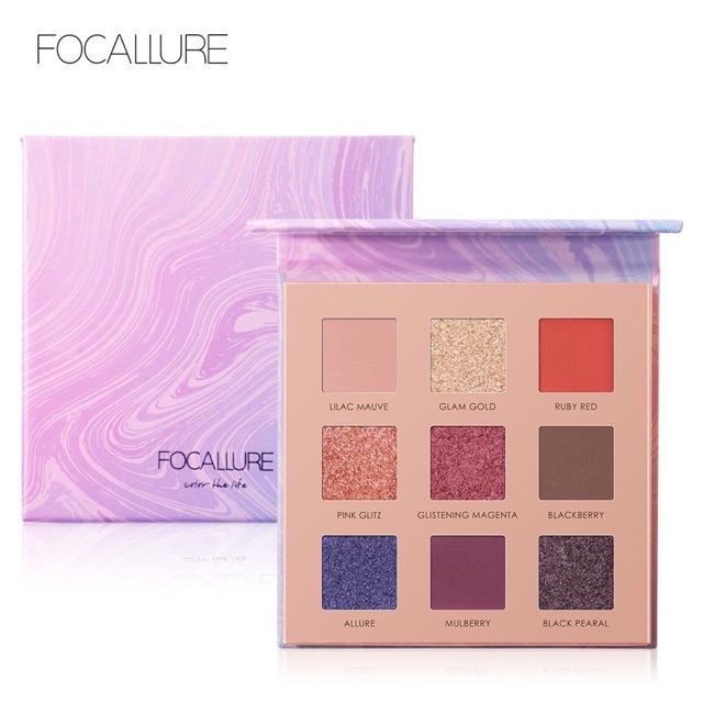 FOCALLURE Shimmer Eyeshadow Palette - 9 Colours FA62