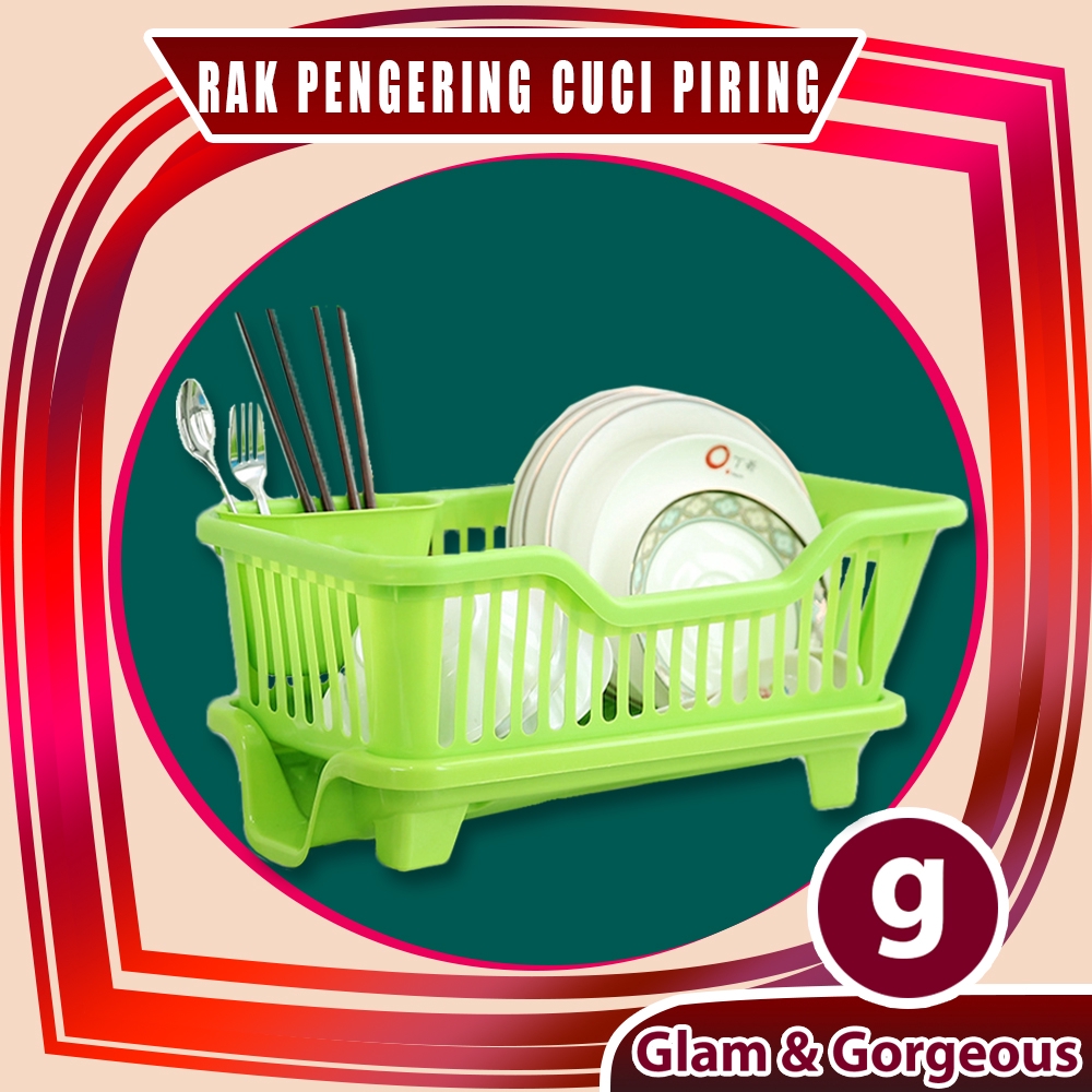 Rak Piring Dapur Plastik Pengering Gelas Cangkir Serbaguna RD014S Small