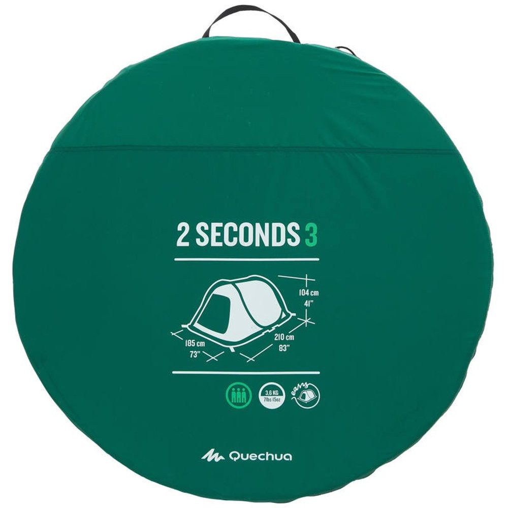 Ori Quechua Tenda Keluarga 2 Seconds Camping Tent 3 Man Green Shopee Indonesia