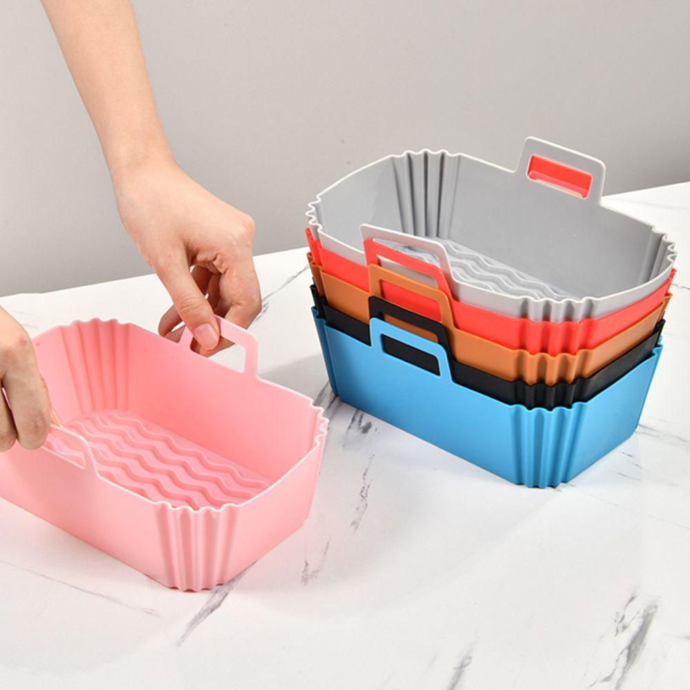 Preva Persegi Panjang Silicone Pot Grill Pot Tray Masak Reusable Pizza Plate Baking Basket