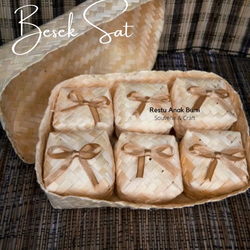 Besek Bambu Sat 6 Sekat|Unik|Souvenir|Saji|Packaging Bamboo|Tempat Saji|Genduri|Hantaran|Hampers