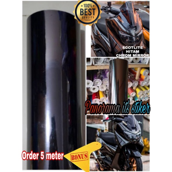 Skotlet /stiker hitam crom sticker scotlight motor mirror /sticker black crome miror