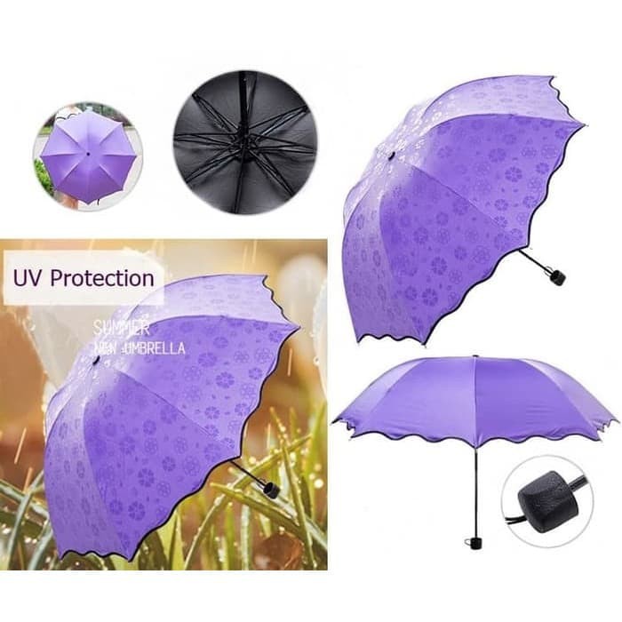 PAYUNG LIPAT 3D 3 DIMENSI MAGIC KELUAR MOTIF BILA KENA HUJAN UMBRELLA