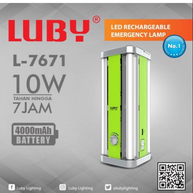 Lampu Emergency Luby L 7671 tahan 7 jam