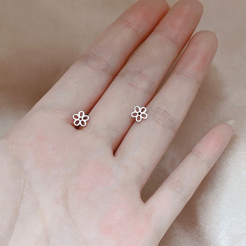 Anting Bunga Korea Flower Earrings Studs Women Girl Hollow Ear Earring Daily Jewelry Accessories Gift