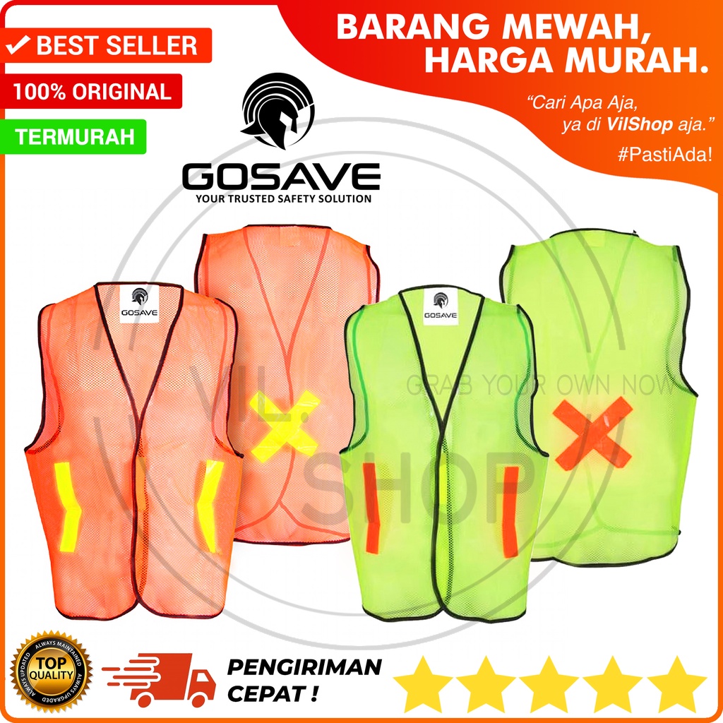 ROMPI SAFETY GOSAVE ASLI / BAJU SAFETY PROYEK GO SAVE ORIGINAL POLYESTER / ROMPI PENGAMAN JARING KES