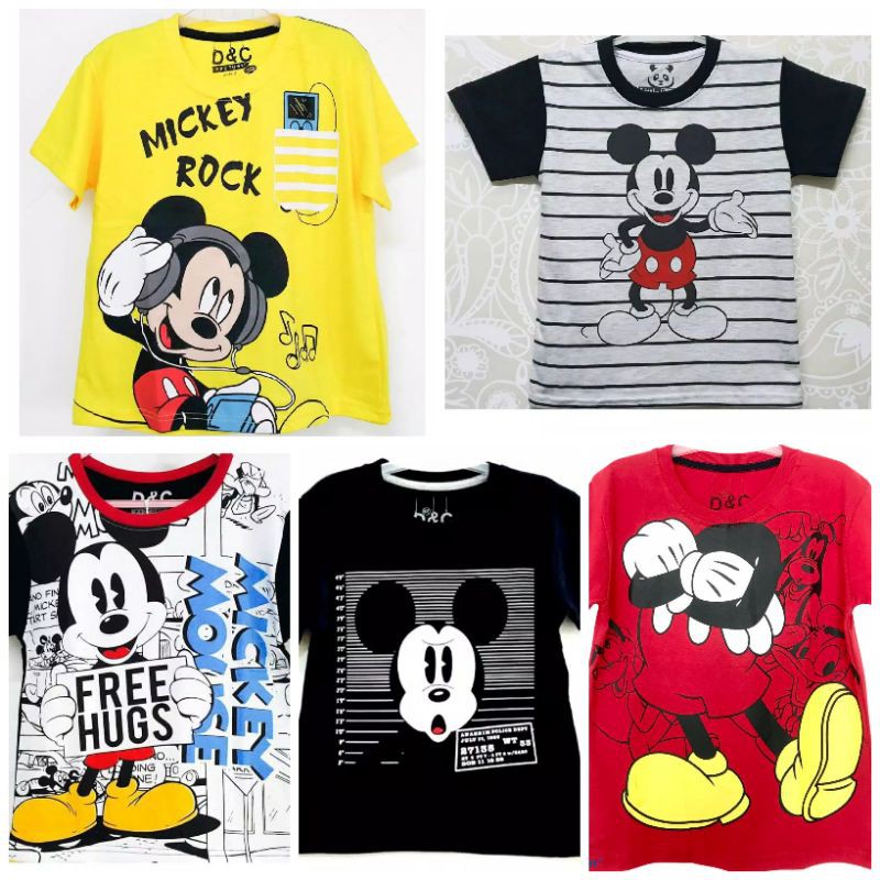 Baju Anak Laki Laki | Kaos Anak Laki Laki | Atasan Anak Laki Laki Motif Mickey 1-10 Tahun