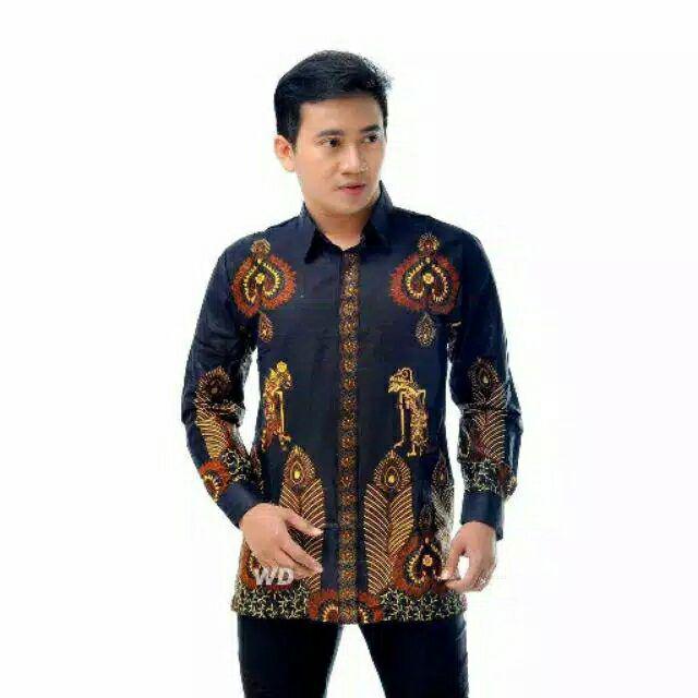 Kemeja Batik Pria Lengan Panjang  Size M L Xl Xxl Bswart Batik  Hrb026