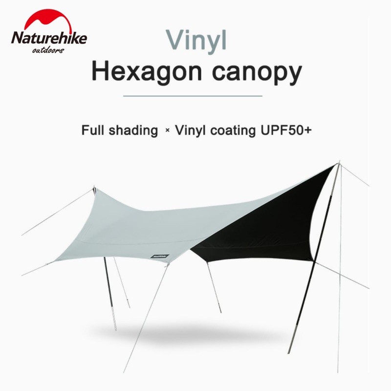 FLYSHEET HEXAGONAL VINYL CANOPY NATUREHIKE NH20TM087 WATERPROOF SUN SHELTER TENDA CAMPING OUTDOOR