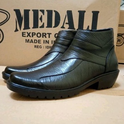 Sepatu kulit pria PDH boots Polri TNI Seccurity ASN sepatu kerja formal tampil lebih keren