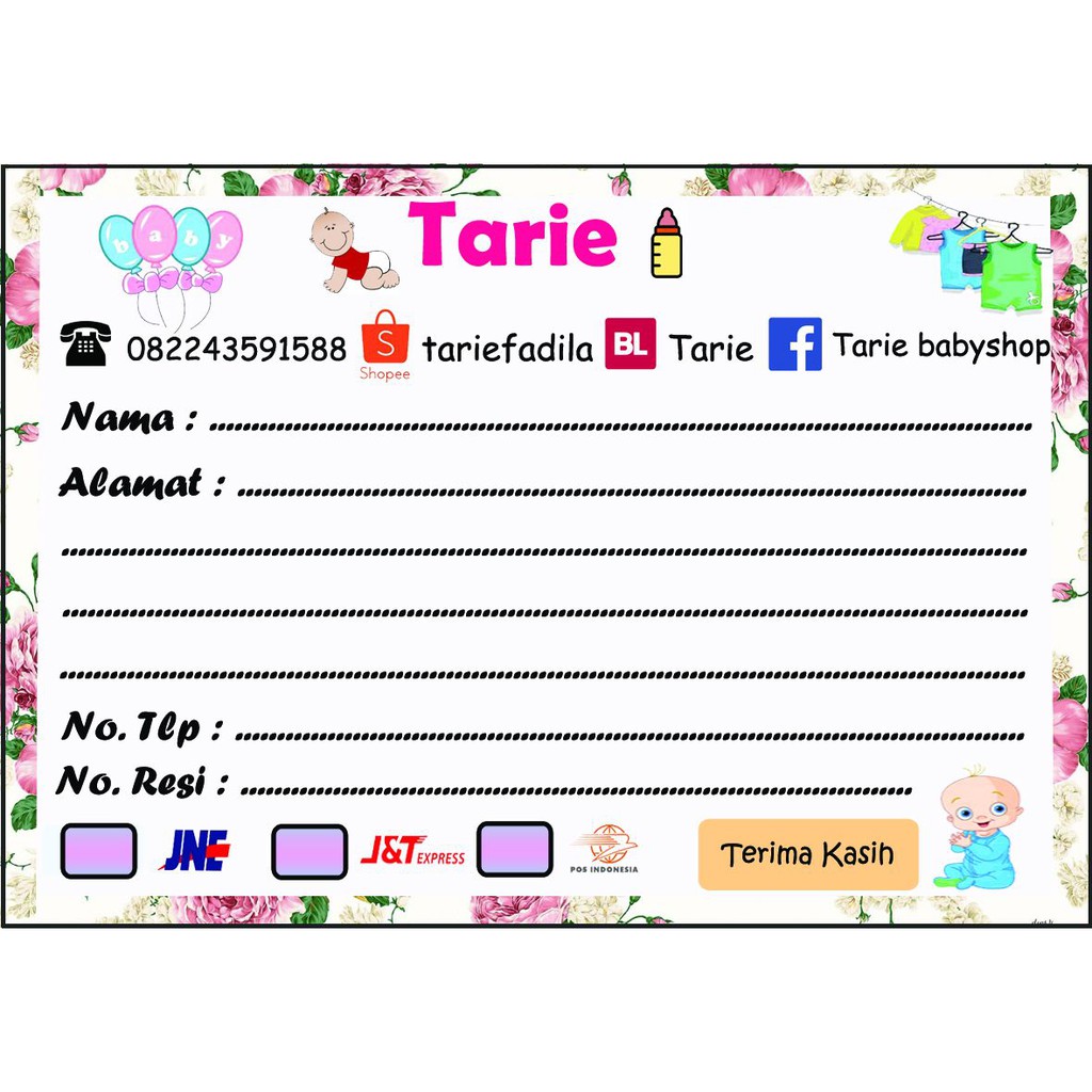 

Stiker Label Alamat Pengiriman Online Shop Baby