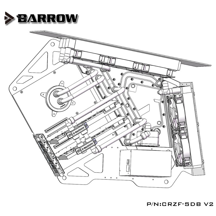 BARROW CRZF-SDB V2 LRC 2.0 Distro Plate For COUGAR CONQUER ARGB