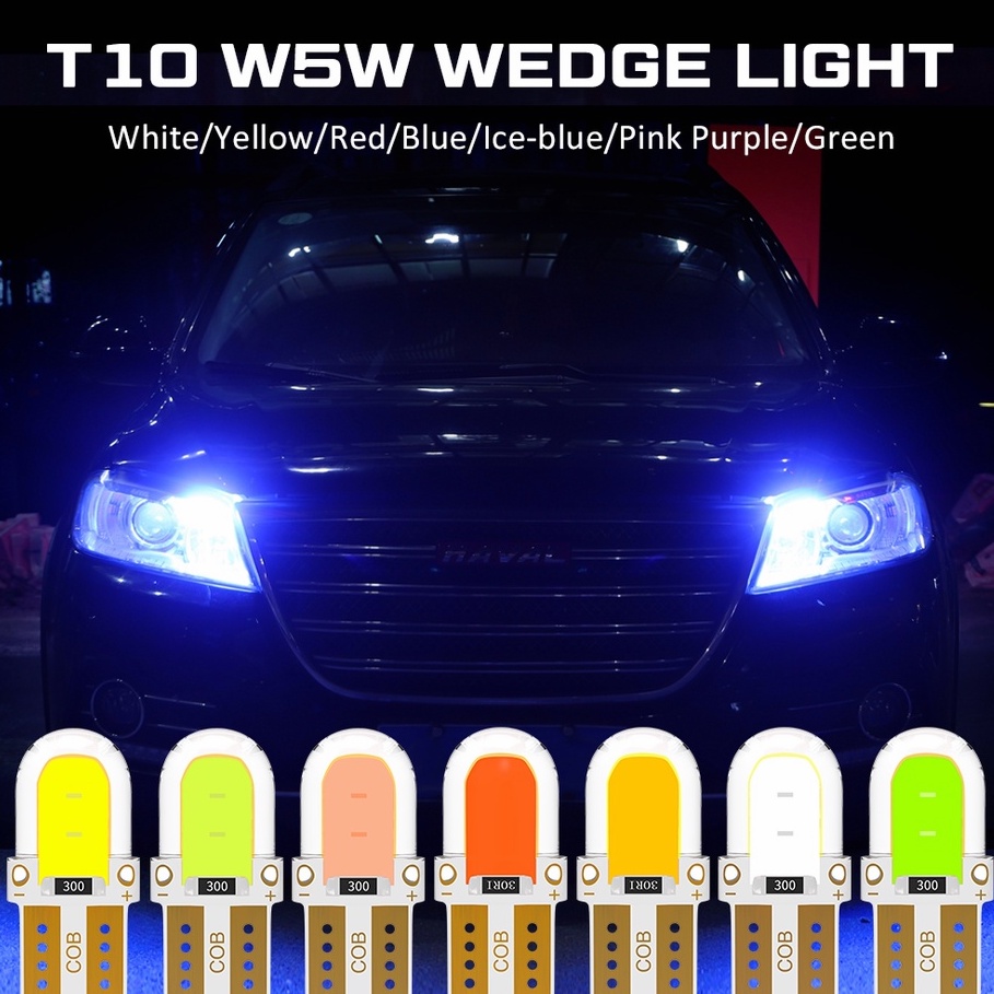 Lampu LED T10 W5W COB Can-bus Decoding Bahan Silica Gel Untuk Plat Nomor Mobil