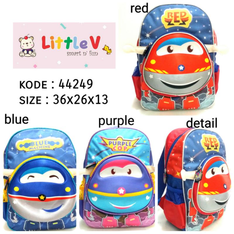 TAS SEKOLAH ANAK PAUD/TK TIMBUL COWOK SUPER WINGS 3Warna little v 44249