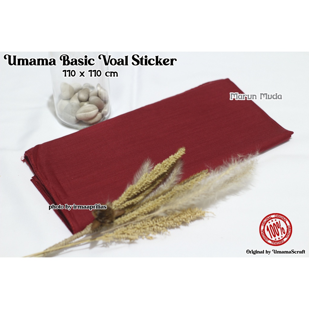 Hijab Basic Voal Umama Jilbab Segi Empat Polos Umama Kerudung Polos Segi Empat Part 2-MARUN MUDA