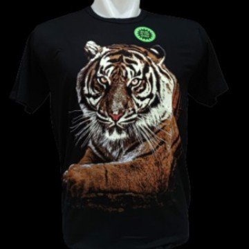 Kaos Pria New Macan Coklat Glow in the dark 3D Baju Tshirt Rhymes Tiger Animal Atasan Impor Thailand