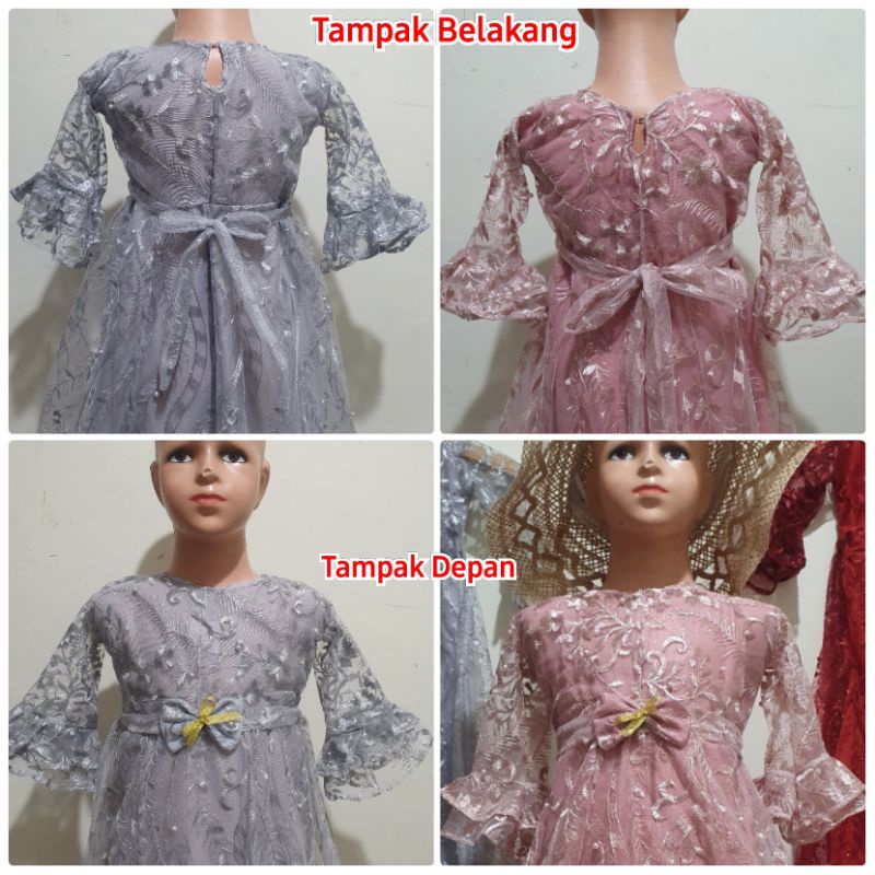 Baju Gamis Anak Rara Full Brukat Premium Usia 2-12 Thn/Baju Pesta Anak