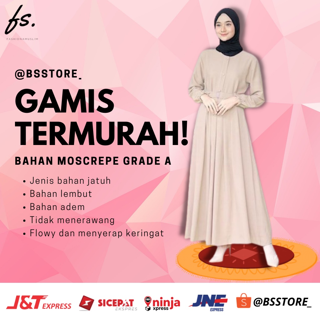 Pakaian Baju  Atasan Gamis Wanita Cewek Perempuan Muslim Muslimah Terbaru 2022 Kekinian Jumbo Dewasa
