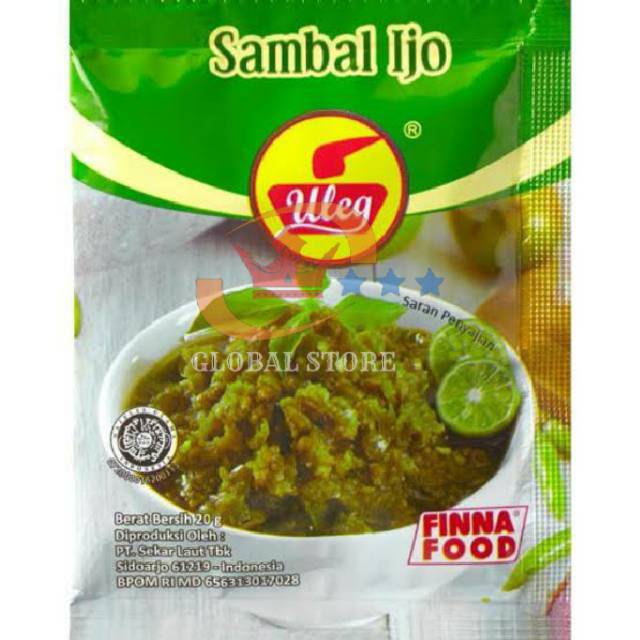 Uleg sambal sachet sambel ijo / sambel terasi /pedas serbaguna/ rawit 10x20gr