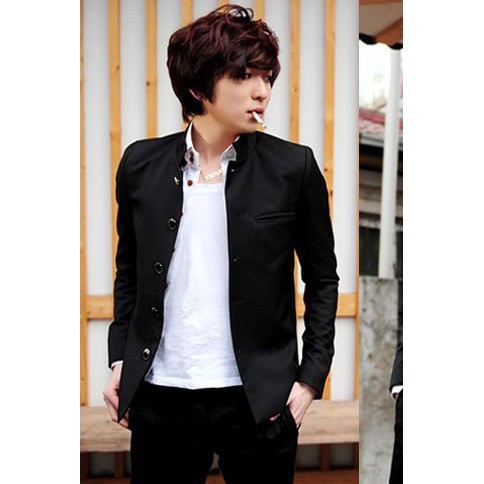 Jas Blazer Gakuran Hitam Pria Jepang Slimfit