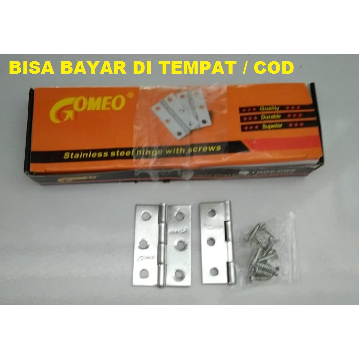 ENGSEL KECIL PINTU LEMARI RUMAH PUTIH MEREK GOMEO