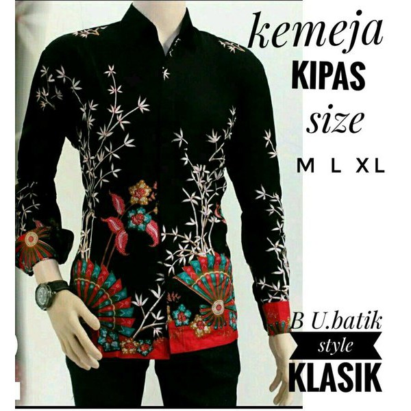 Hem kipas Kemeja Batik Pria Modern Lengan Panjang Casual Modis Slim Fit jumbo Trendy Masa Kini OL 162