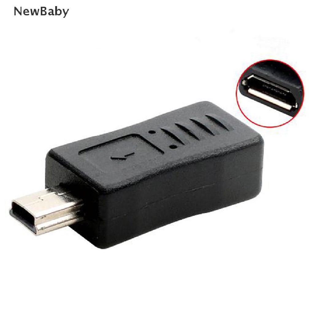 Adapter Konverter Charger Micro USB Female Ke Mini Male Warna Hitam Untuk Bayi