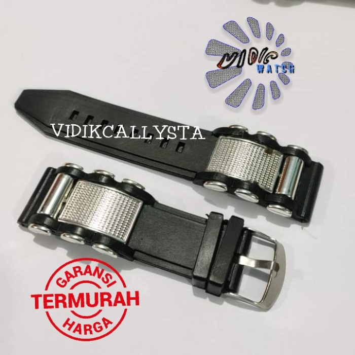 Tali karet Jam Tangan 24mm 24 MM Rubber Strap Fashion Hitam Bagus WH57