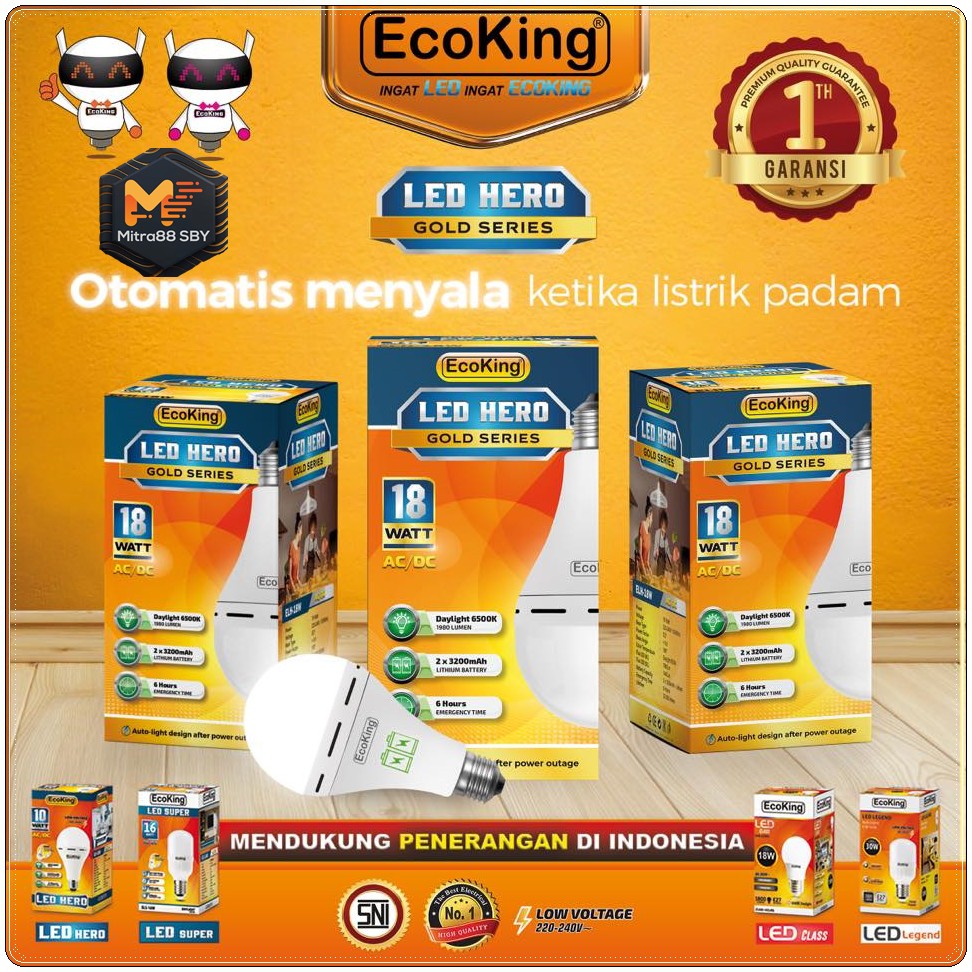 Mitra88sby lampu emergency led bulb hero Ecoking ( emergency lamp led )