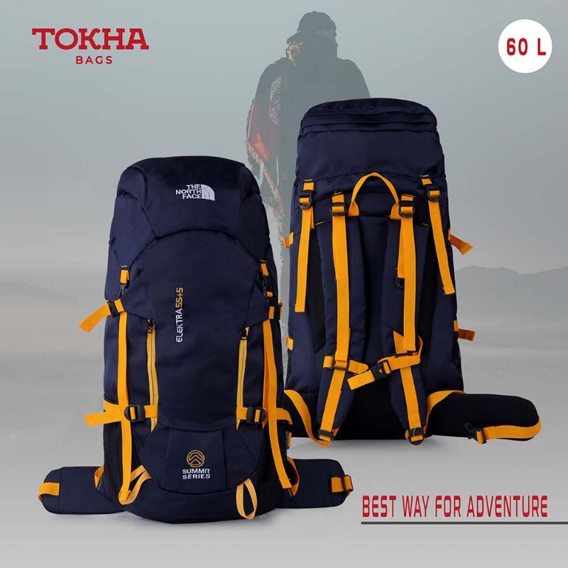 New Tas Carrier 60 Liter Terbaru Pria Wanita Hitam Tali Kuning | Ransel Tas Semi Carier | Tas Outdoor | Tas Gunung | Tas Keril | Tas Hiking The North Face Elektra 55+5 L Series