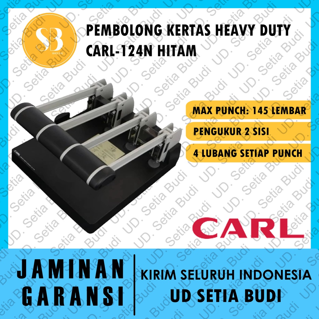 Pembolong Kertas Heavy Duty Punch / 4 Hole Heavy Duty Punch Carl 124N / 124 N