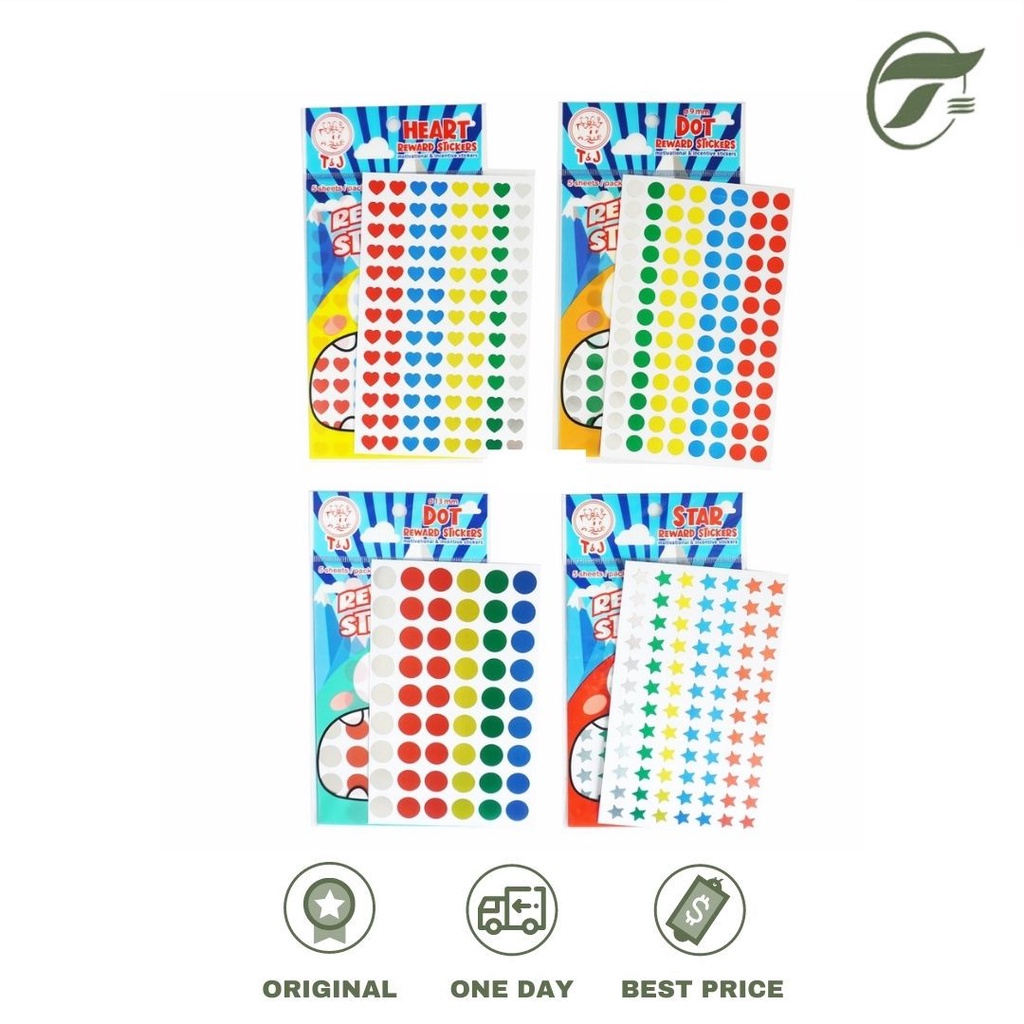 

STICKER LABEL REWARD CHART 5PCS/PACK DOT/LOVE/STAR T&J