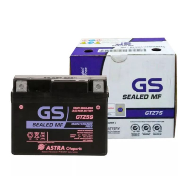 Aki Kering GTZ5S GS Astra Sealed MF untuk Beat, Vario 110, Supra X 125, Revo, Blade, Scoopy