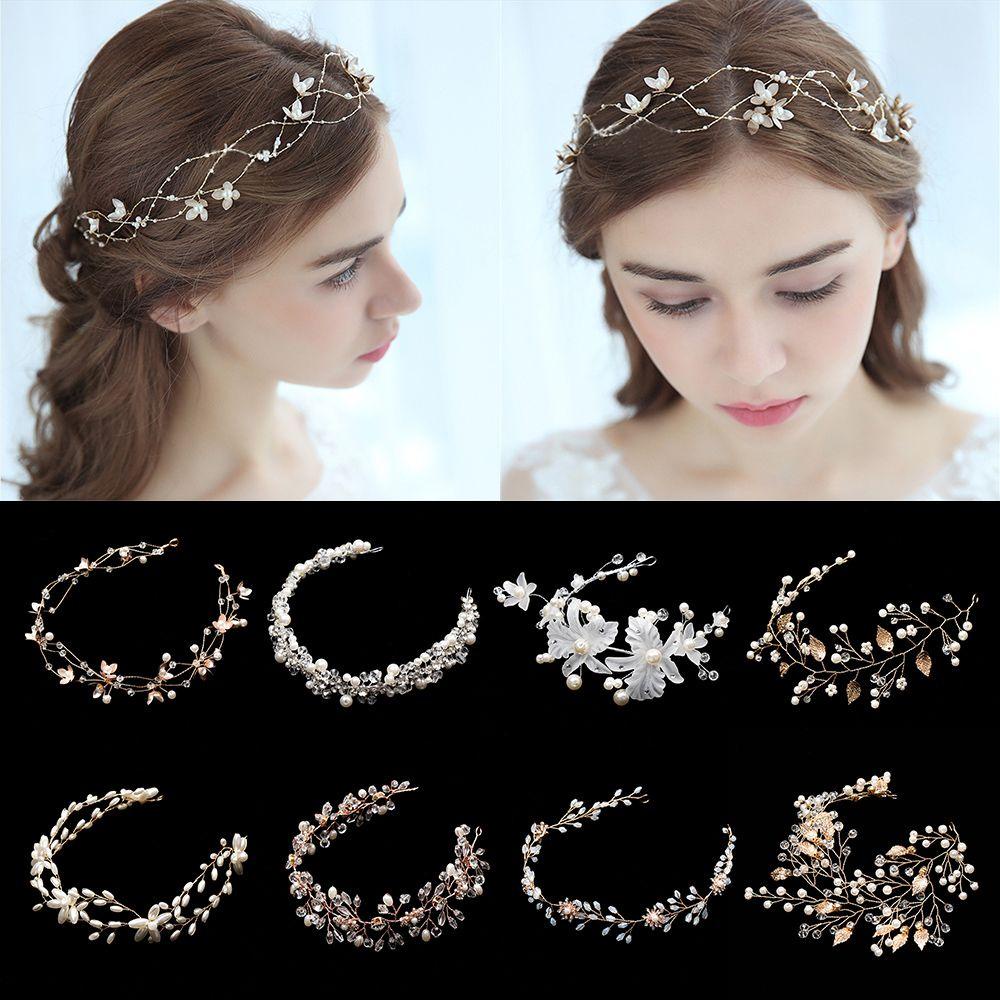 Bando Tiara Handmade Desain Nanas Hias Kristal Mutiara Berlian Imitasi Untuk Pengantin Wanita