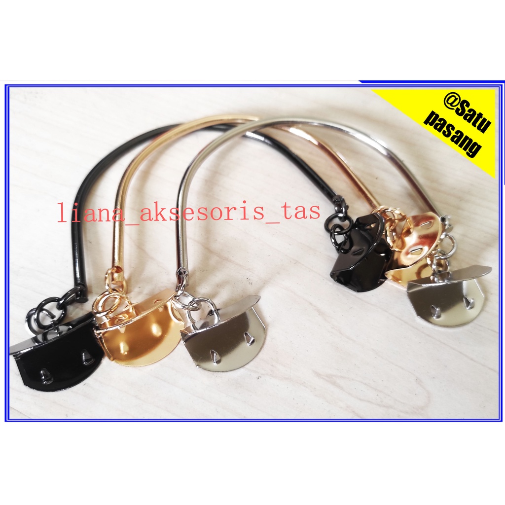 -HANDLE TAS BESI JEPIT ( 1 PASANG ) GAGANG TAS BESI IMPOR