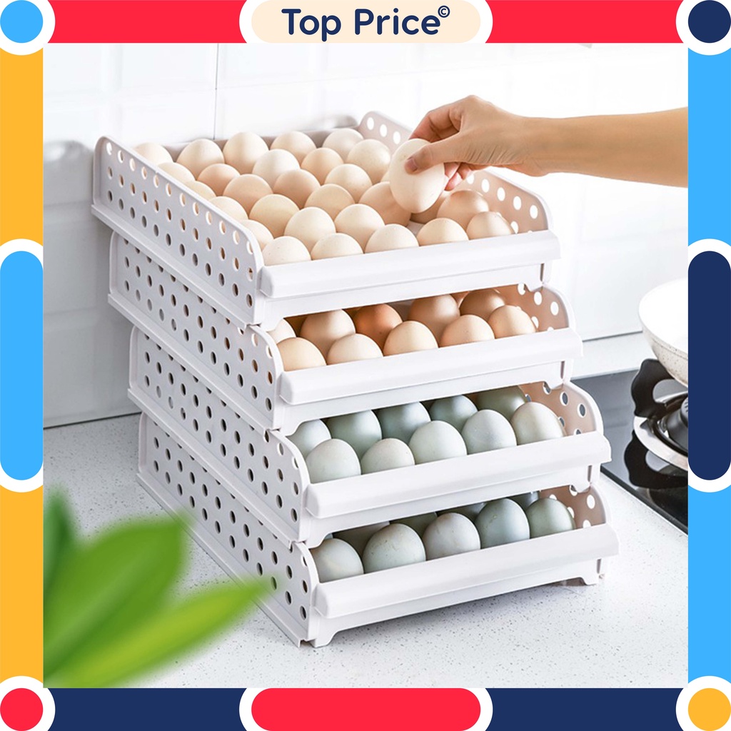 Topprice Kotak Telur / Rak Tempat Penyimpanan Telur / Box Telur Plastik 1 Tingkat / Egg Box COD U88