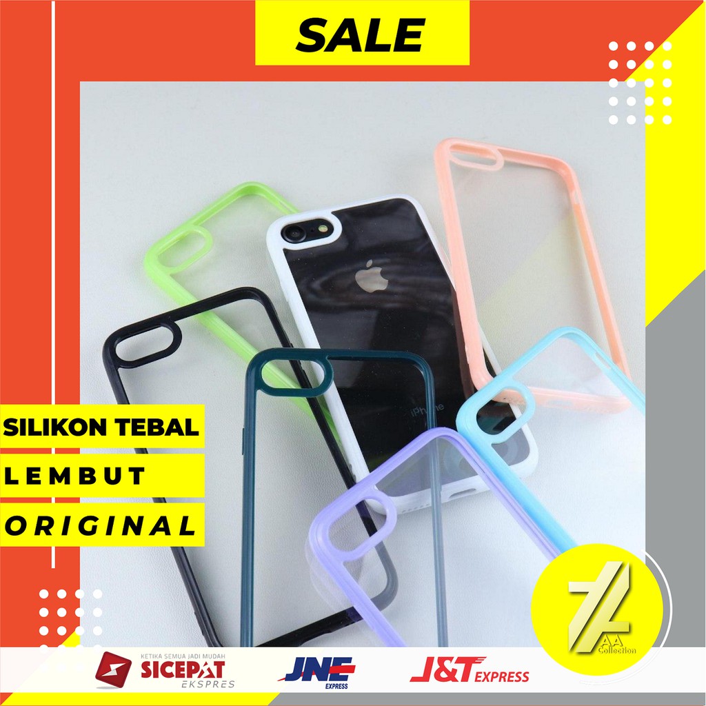 Casing Softcase Pelindung Iphone 7 Transparan Bening Silikon  Premium Tebal Fullcolor