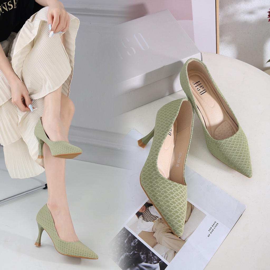 JISO RYONA ZEN-289 Sepatu Kerja Wanita Heels Basic 8cm Import