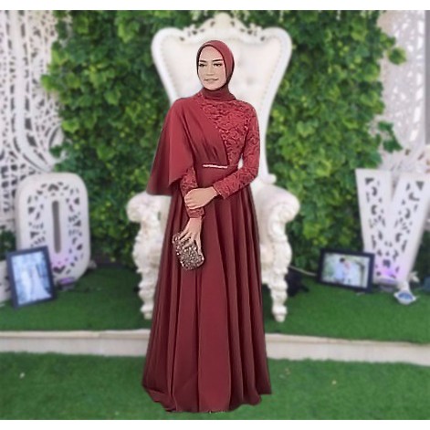 Dress Wanita bahan Velvet Roberto / Maxi Dress Baju Pesta / Gamis Mewah Fashion Muslim