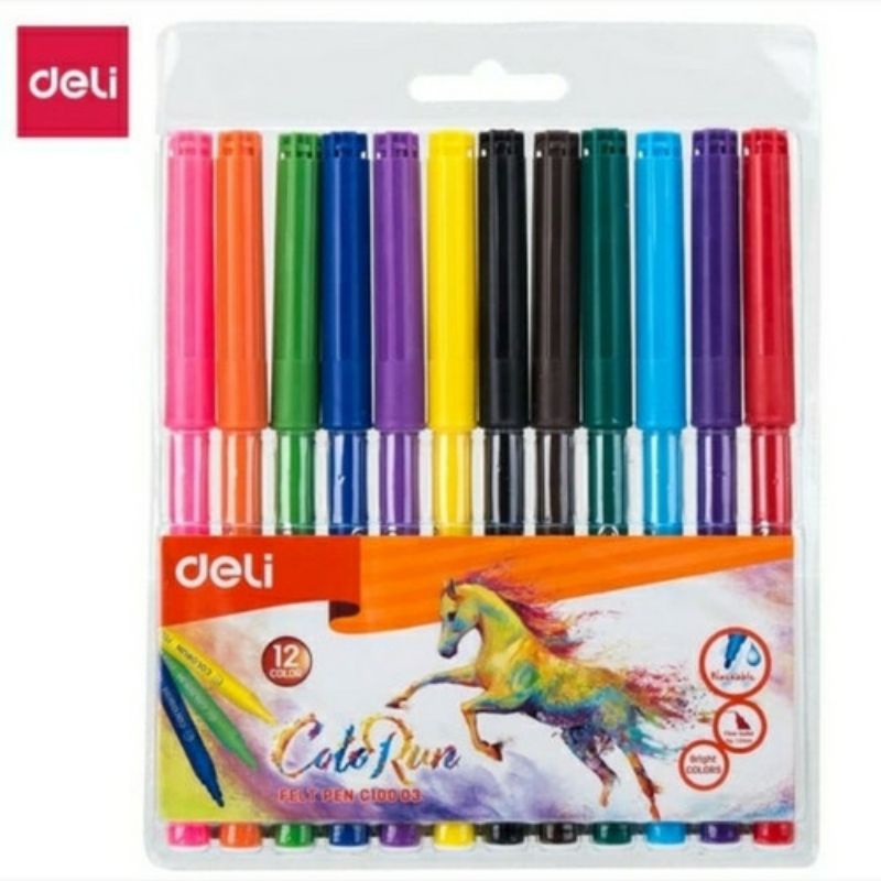 

deli colorun 12 color felt pen C100 03
