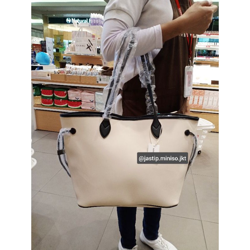 MINISO 🆕 LEATHER TOTE BAG / Tote Bag Kulit (45x17x26.5cm)