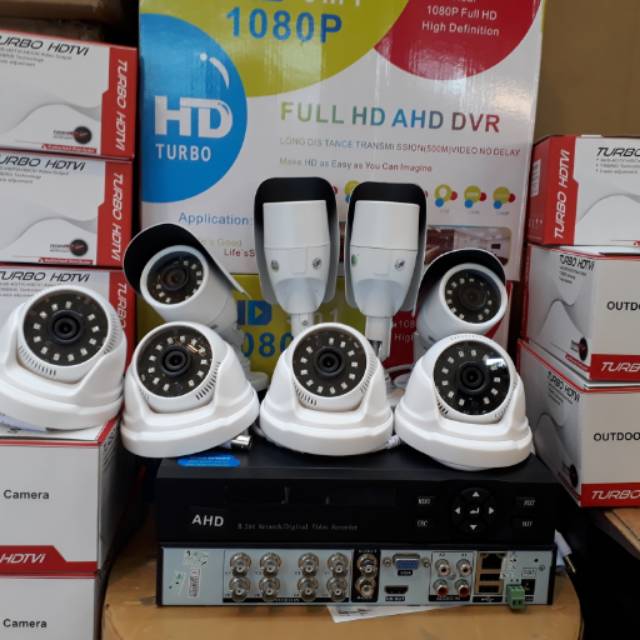 PAKET CCTV TURBO HD 8CHANNEL 1.3MP 720P KOMPLIT TGL PASANG