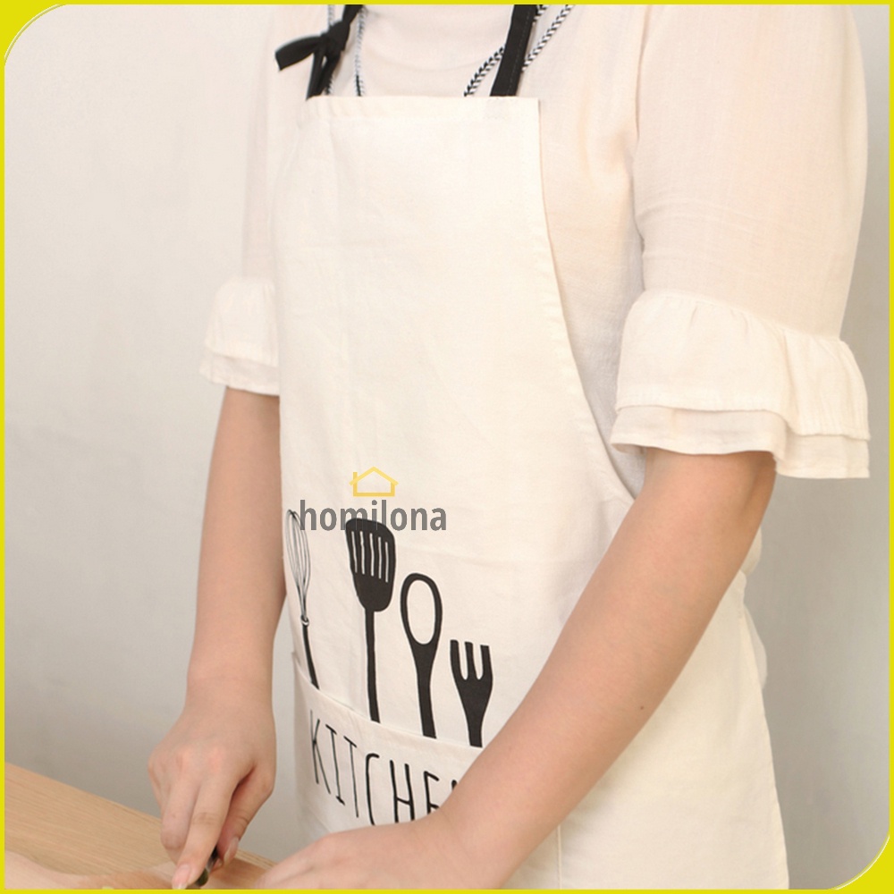 Celemek Apron Dapur Pria Wanit Model Kantung - Aihogard JJ4115 - Black