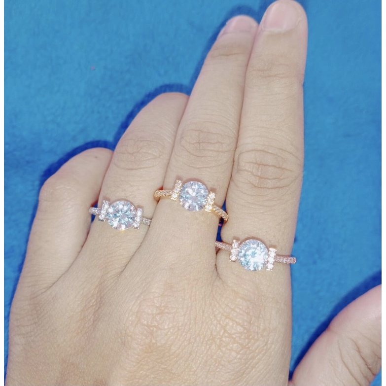 Cincin permata Wanita Kilau / Cincin Model emas