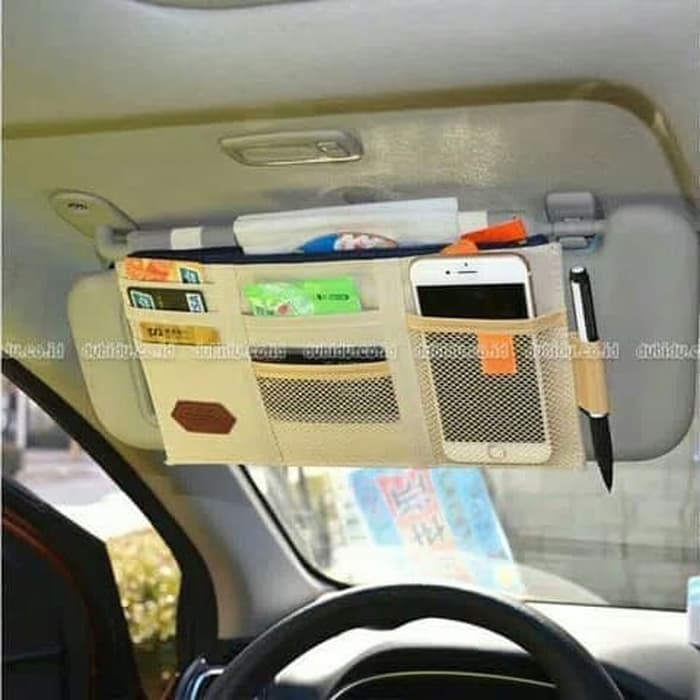 Sun Visor Organizer Mobil Tempat Kartu Atm Sim E Tol Uang Hp Serbaguna