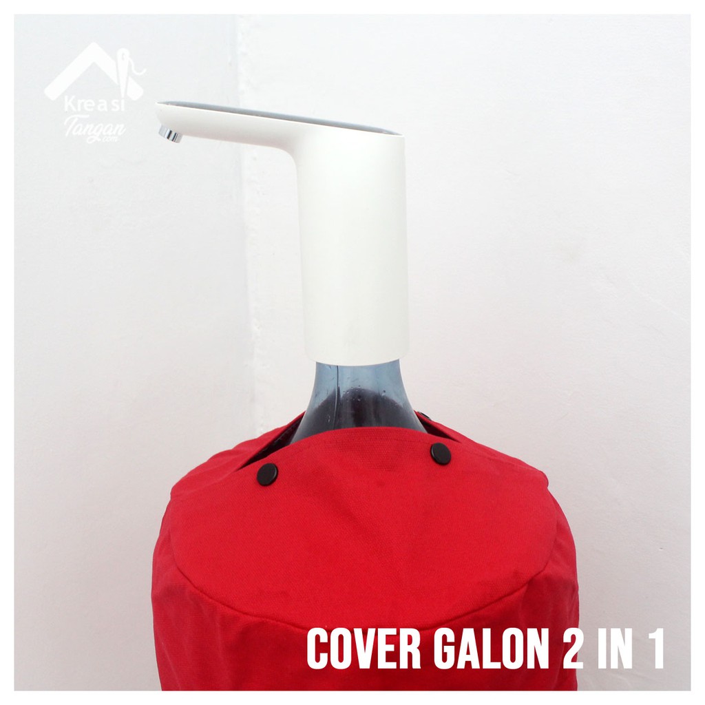 COVER GALON ATAS BAWAH QUOTE MINIMALIS WARNA MERAH 2in1 CG002