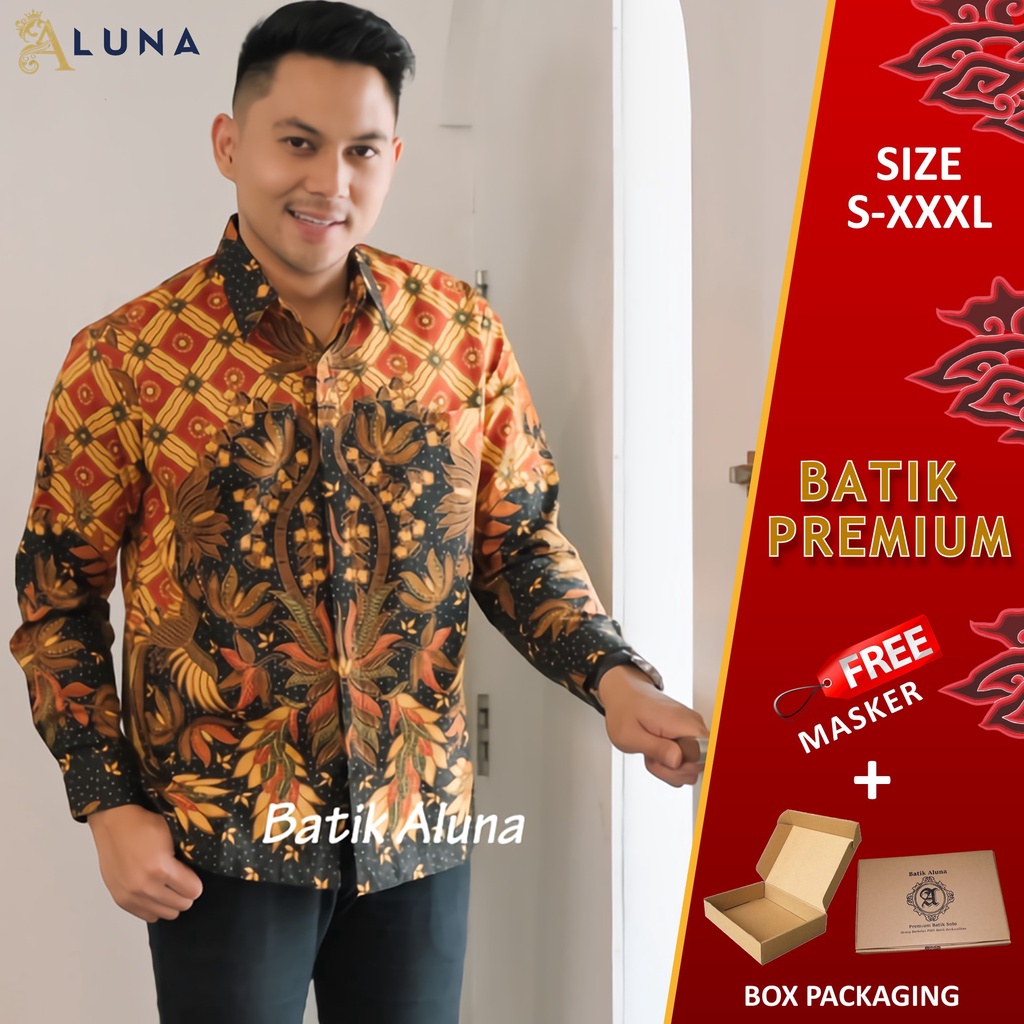 BAJU BATIK PREMIUM PRIA EXCLUSIF LENGAN PANJANG ALUNA KEMEJA BATIK PRIA REGULAR SOLO MODERN PCW 095