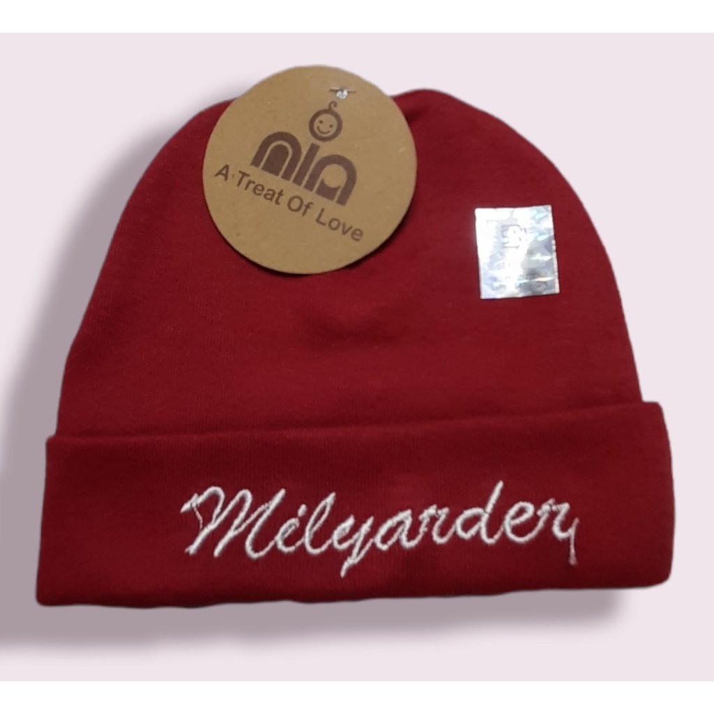 TOPI NIA BORDIR MILYARDER - TOPI BAYI MURAH - TOPI BAYI