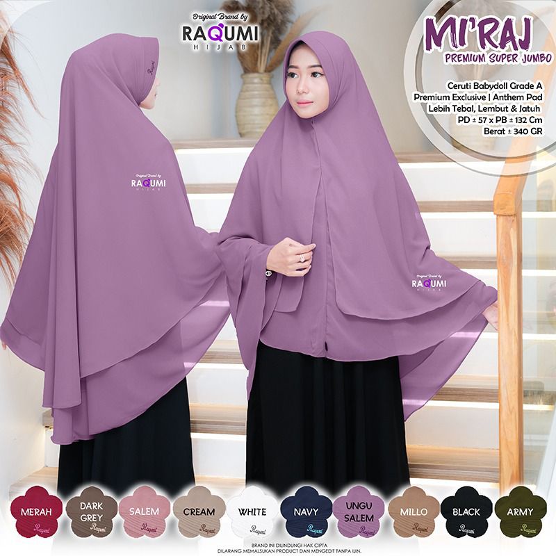 NEW MI'RAJ PREMIUM SUPER JUMBO BY ORI RAQUMI HIJAB